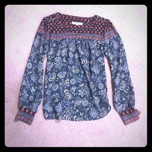 Loft xs blouse with fun paisley design